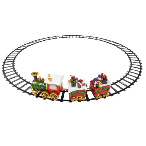 16-Piece LED Lighted Musical and Animated Christmas Village Train