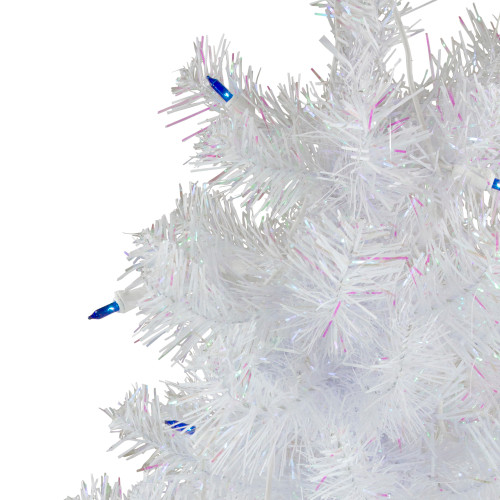3' Pre-Lit White Pine Slim Artificial Christmas Tree - Blue Lights