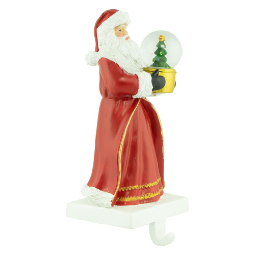9" Old-World Santa with Snow Globe Christmas Stocking Holder