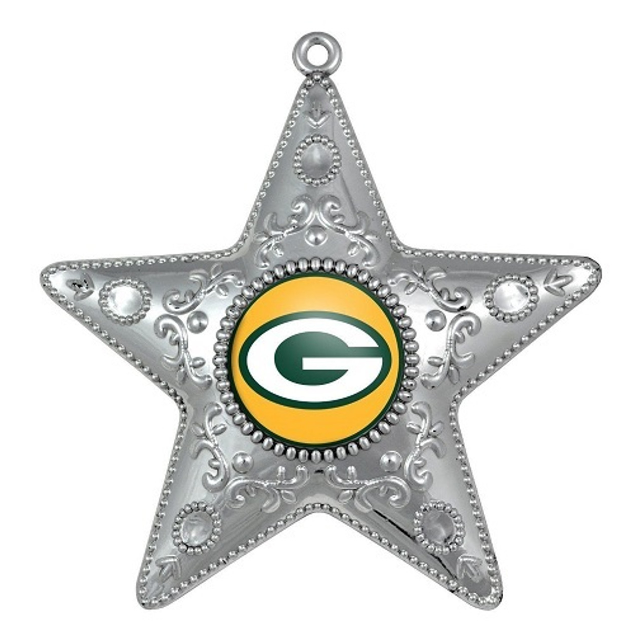 Green Bay Packers NFL Sports Collectors Series Silver Star Ornament