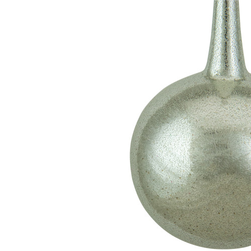 5.5" Silver Glitter Teardrop Ball Glass Christmas Ornament