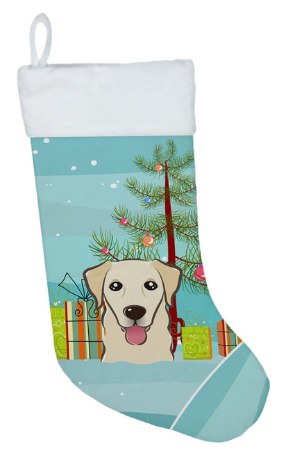 Christmas Tree and Golden Retriever Christmas Stocking BB1624CS