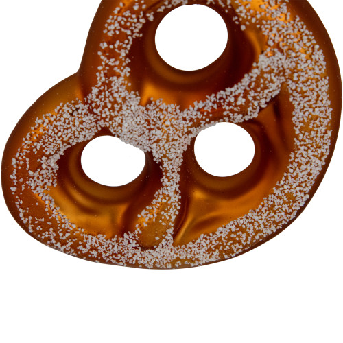 4.5" Salted Soft Pretzel Glass Christmas Ornament
