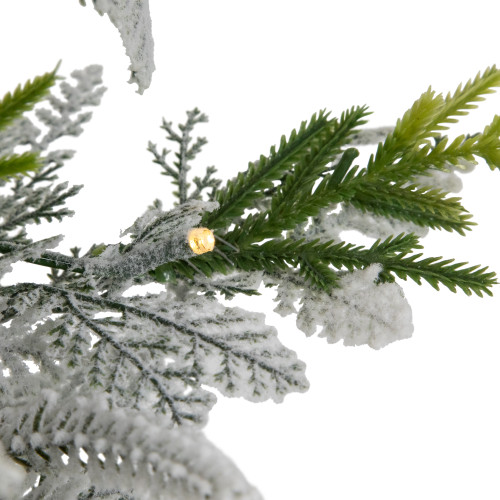 Pre-Lit LED Frosted Mixed Pine with Cardinals Potted Christmas Tree - 2' - Warm White Lights