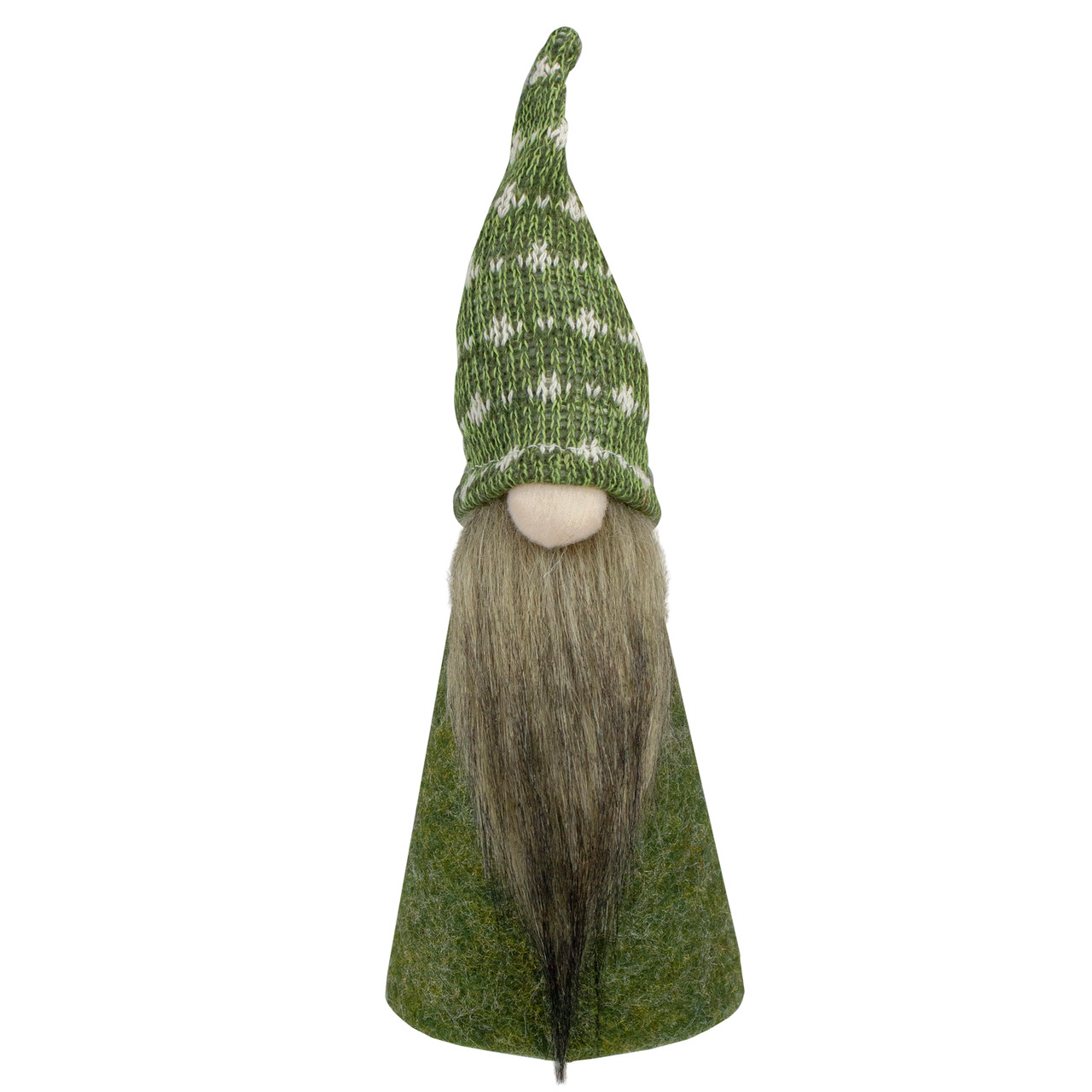 Cone Gnome Christmas Figure - 9" - Green and White