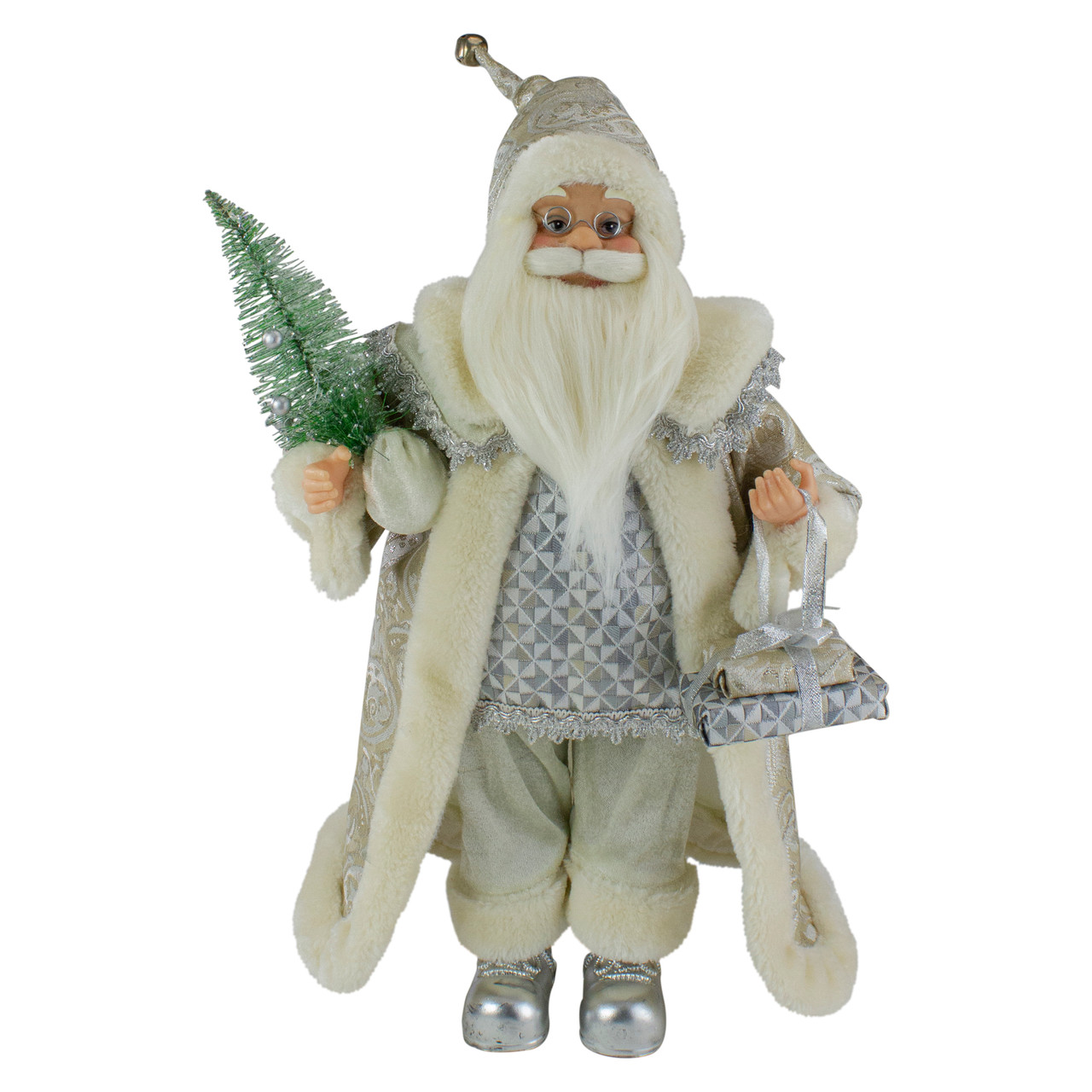 Santa Claus with Tree and Presents Christmas Figure - 12"