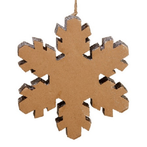 10" Country Rustic Silver Glittered Snowflake Christmas Ornament
