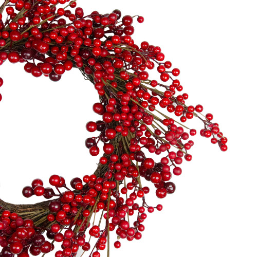 Real Touch?? Berry Artificial Christmas Twig Wreath - 20" - Unlit