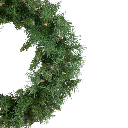 Pre-lit Chatham Pine Artificial Christmas Wreath, 24-Inch, Clear Lights
