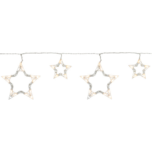 LED Lighted Twinkle Star Icicle Christmas Lights - 9.25' White Wire - 10ct
