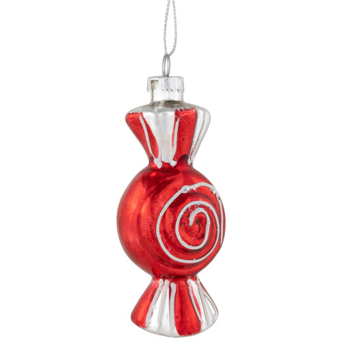 4" Peppermint Candy Glass Christmas Ornament