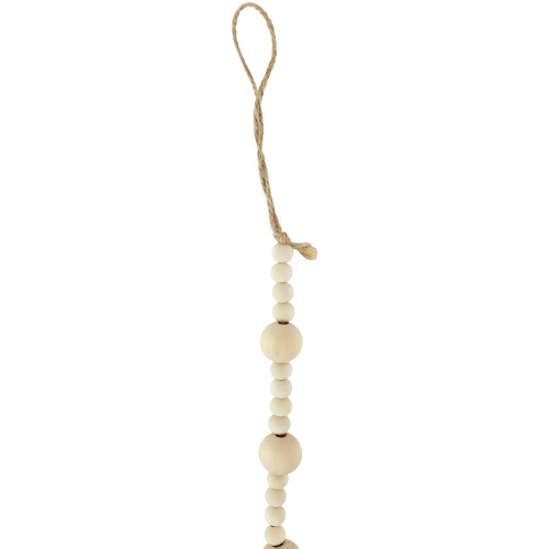 6' Cream Wooden Beads Christmas Garland, Unlit