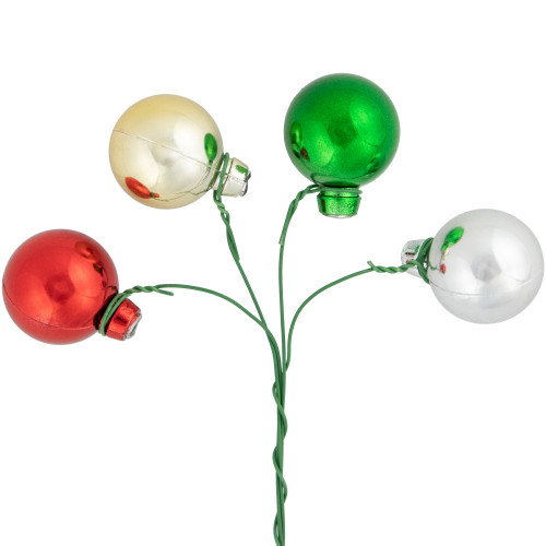 6.75" Traditional Colors Shatterproof Ball Ornament Christmas Pick