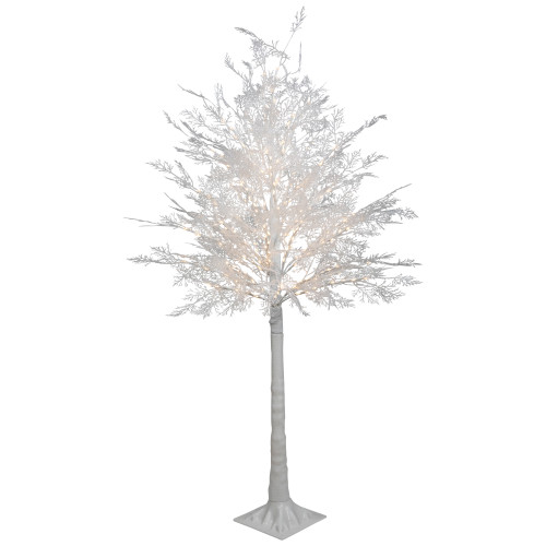 5' LED Lighted White Lace Artificial Christmas Tree - Warm White Lights