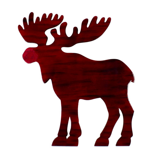 Stained Standing Moose Christmas Decoration - 25.5" - Red and Black