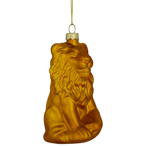2.5" Gold Lion Glass Christmas Ornament