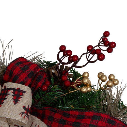 Bows and Berries Artificial Christmas Wreaths - 24-Inch, Unlit
