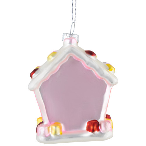 3.25" Pink Candy House Glass Christmas Ornament