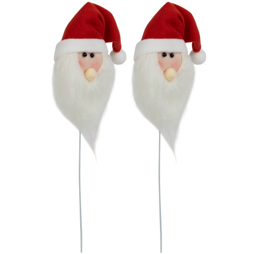 Set of 2 Plush Santa Claus Christmas Picks 18"
