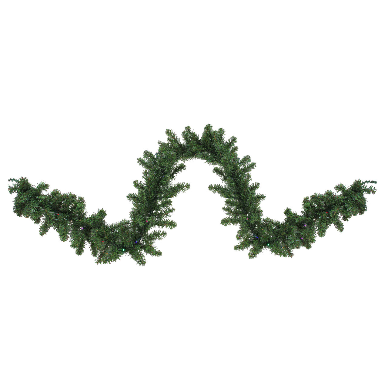 Pre-Lit Battery Operated Canadian Pine Artificial Christmas Garland - 9' x 10" - LED Multi Lights