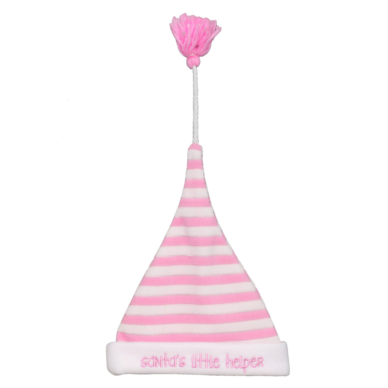 Pink and White 'Santa's Little Helper' Toddler Christmas Hat Costume Accessory - One Size