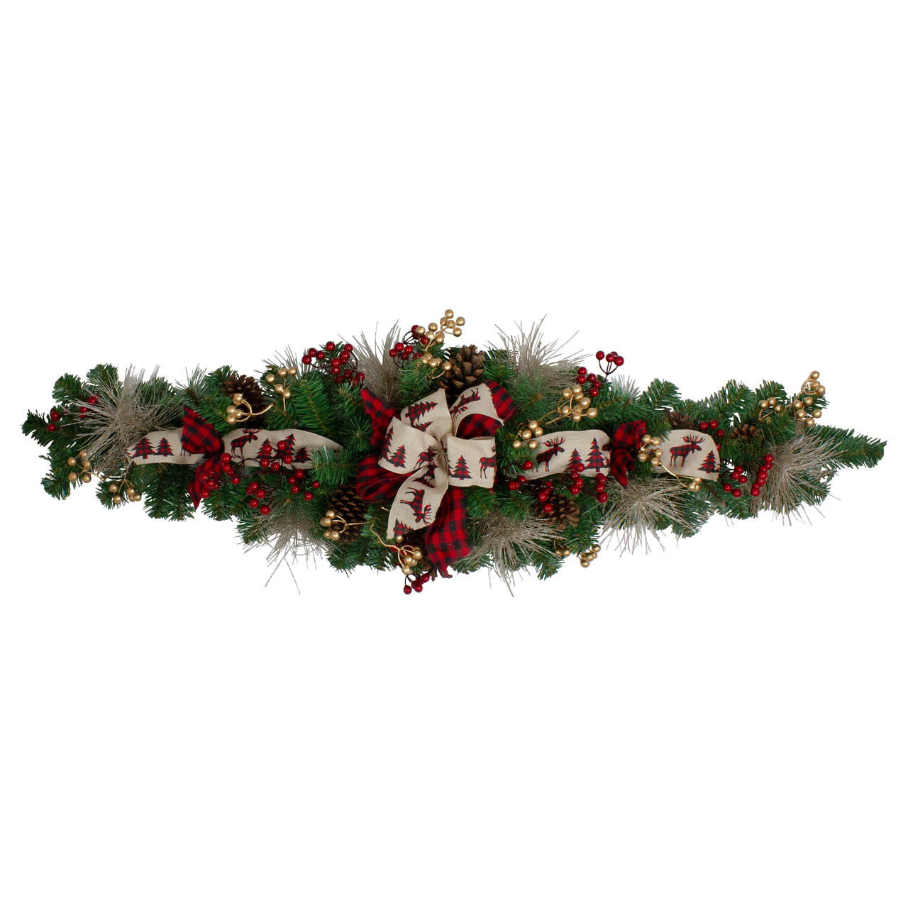 52" Berries and Bows Artificial Christmas Swag - Unlit