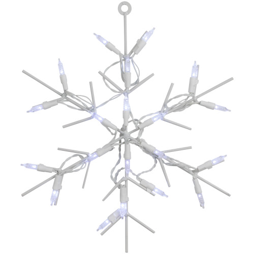 13" White LED Lighted Snowflake Christmas Window Silhouette