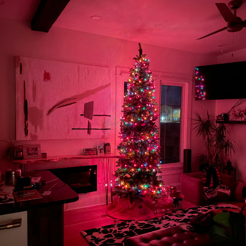 Set of 300 Multi-Color Mini Christmas Light Set, 61 ft Green Wire