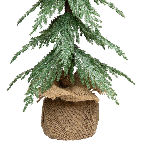 Mini Icy Pine Christmas Tree in Burlap Base - 24" - Unlit