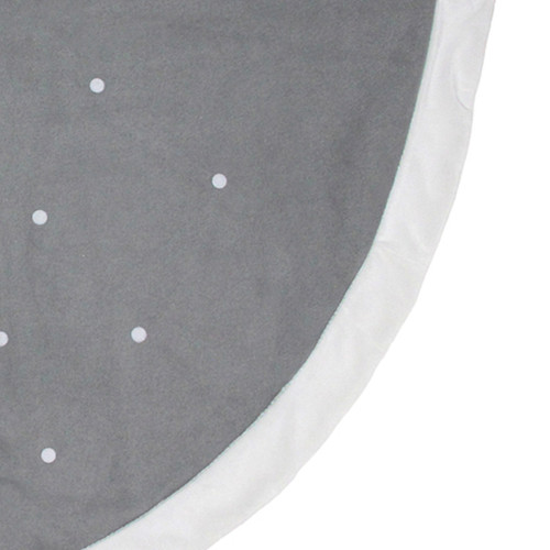 48" Gray and White Traditional Happy Santa Christmas Tree Skirt