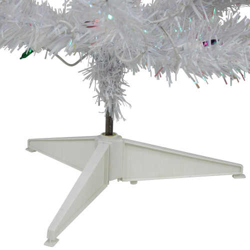 3' Pre-lit White Iridescent Pine Artificial Christmas Tree - Multi Lights