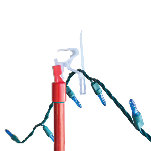 Set of 25 Ladderless Red and Green Light Hanging Kit, 11ft