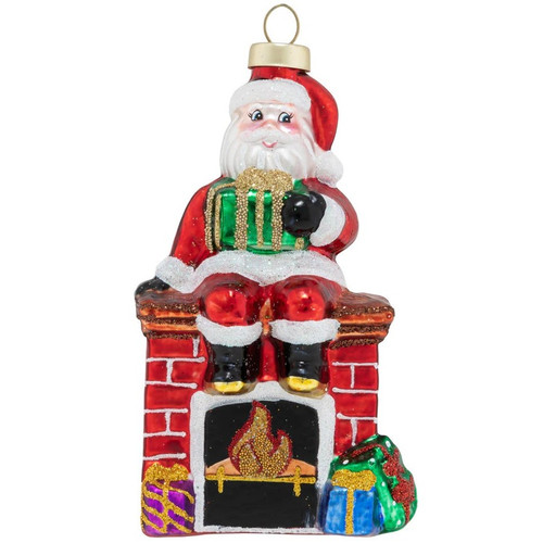 5" Santa's Perch with Presents on Fire Mantle