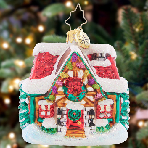 Christopher Radko The Coziest Cottage Gem Glass Christmas Ornament 1021425