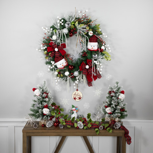 Snowmen and Icicles Pine Artificial Christmas Wreath - 40" - Unlit