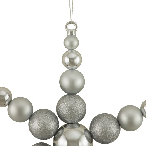 Shatterproof 3-Finish Snowflake Commercial Christmas Ornament - 18" - Silver