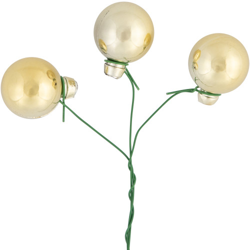 6.75" Gold Shatterproof Ball Ornament Christmas Pick