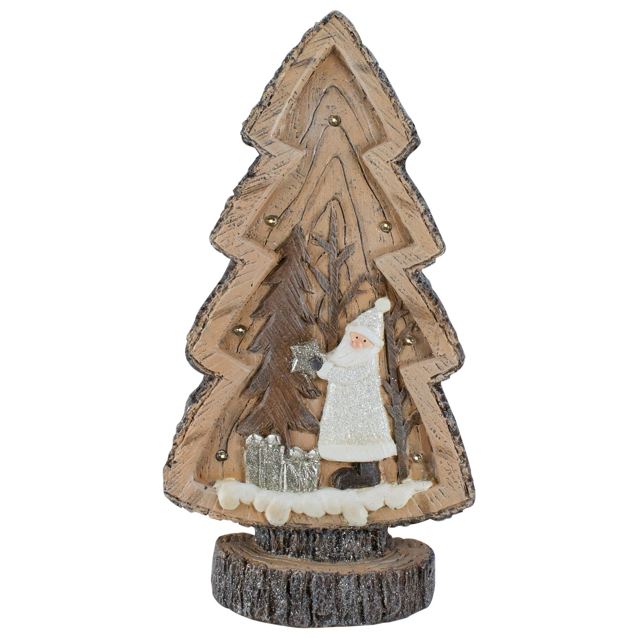 LED Lighted Rustic Glitter Christmas Tree with Winter Scene - 20"