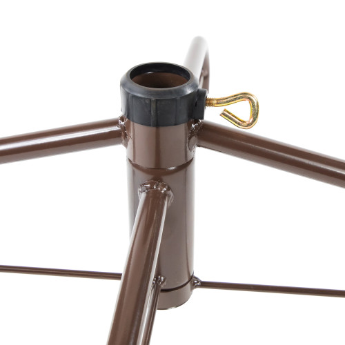24" Brown Metal Rolling Artificial Christmas Tree Stand, For 6' - 9' Trees