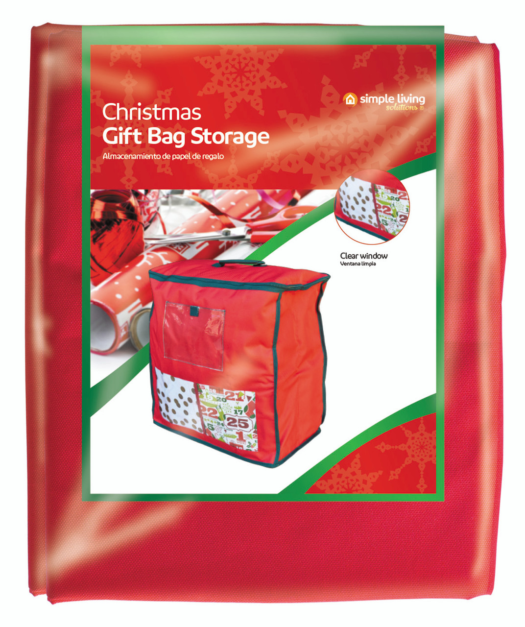 19.5" Red Christmas Gift Bag Storage