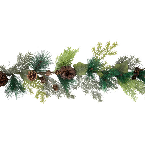 5' x 6" Pine Cone and Cedar Artificial Christmas Garland, Unlit