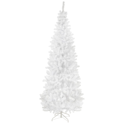 6.5' White Georgian Pine Slim Artificial Christmas Tree, Unlit