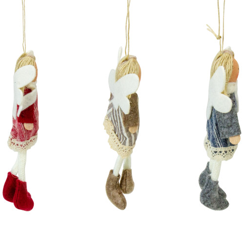 Set of 3 Hanging Angel Doll Christmas Ornaments 6"