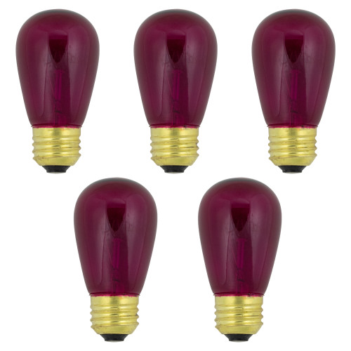 Pack of 25 Incandescent S14 Purple Christmas Replacement Bulbs