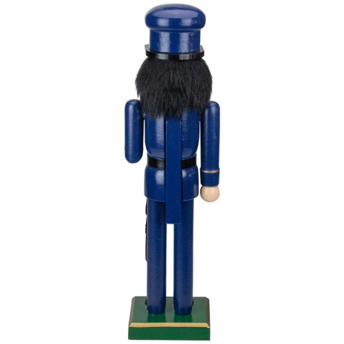 14" Blue and Black Wooden Police Officer Christmas Nutcracker