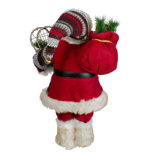 18" Standing Santa Christmas Figure with Snow Shoes and Fur Boots