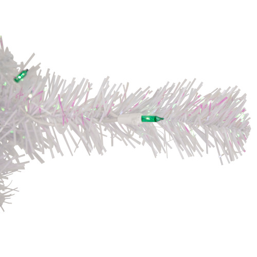 2' Lighted Rockport White Pine Artificial Christmas Tree, Green Lights