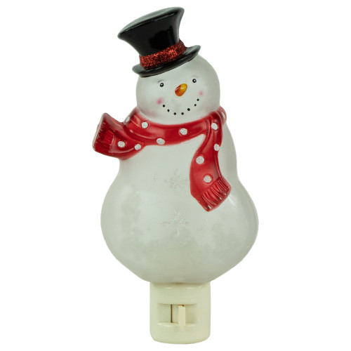 6.75" Snowman Wearing Red Scarf Christmas Night Light