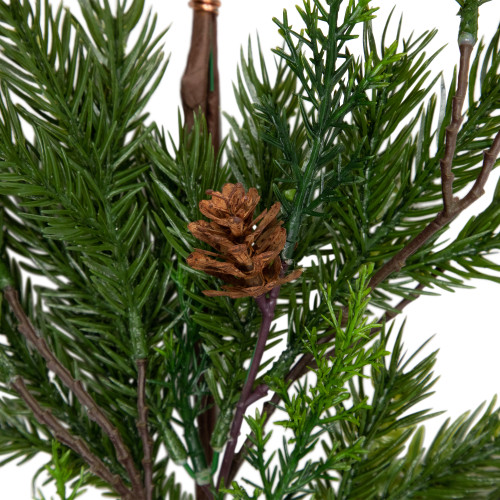Real Touch?? Cypress and Pinecone Artificial Christmas Garland - 6' x 8" - Unlit