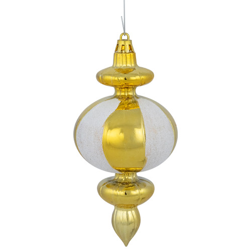 8ct Gold Shiny Finish Shatterproof Finial Christmas Ornaments, 6"